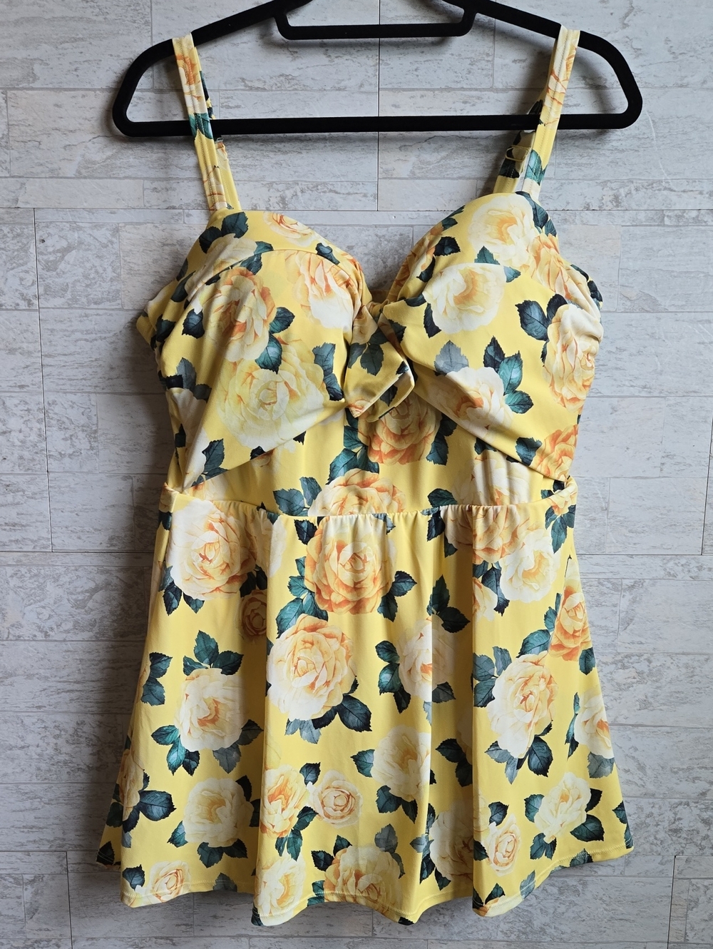 TORRID Yellow Floral Underwire One-Piece Swim Dress size 1 Equal To 14 16 - Picture 7 of 12
